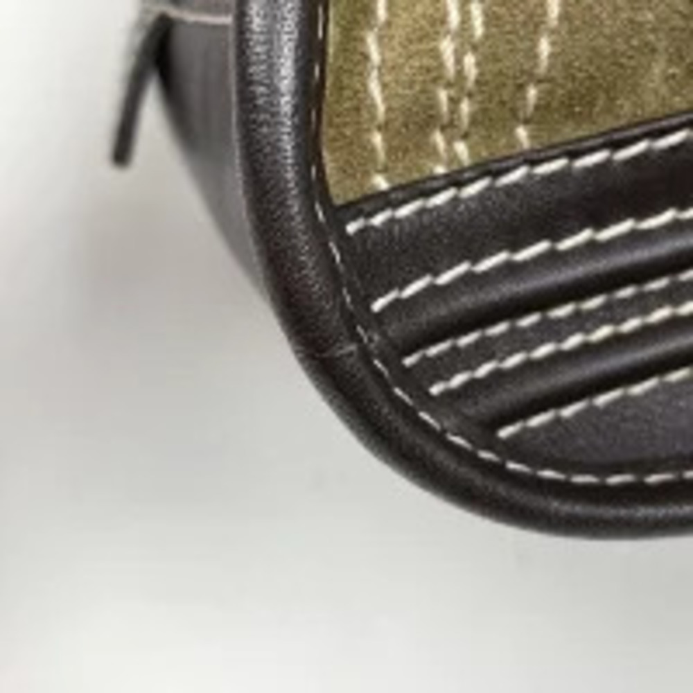 Loewe Anagram Handbag Suede Khaki Brown Green - Picture 3 of 7